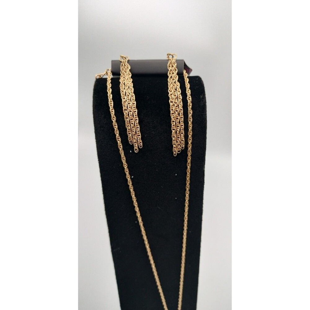 Earring Set New Jewelry Career School Paparazzi Long Gold Tone Necklace Set Work - Picture 5 of 12